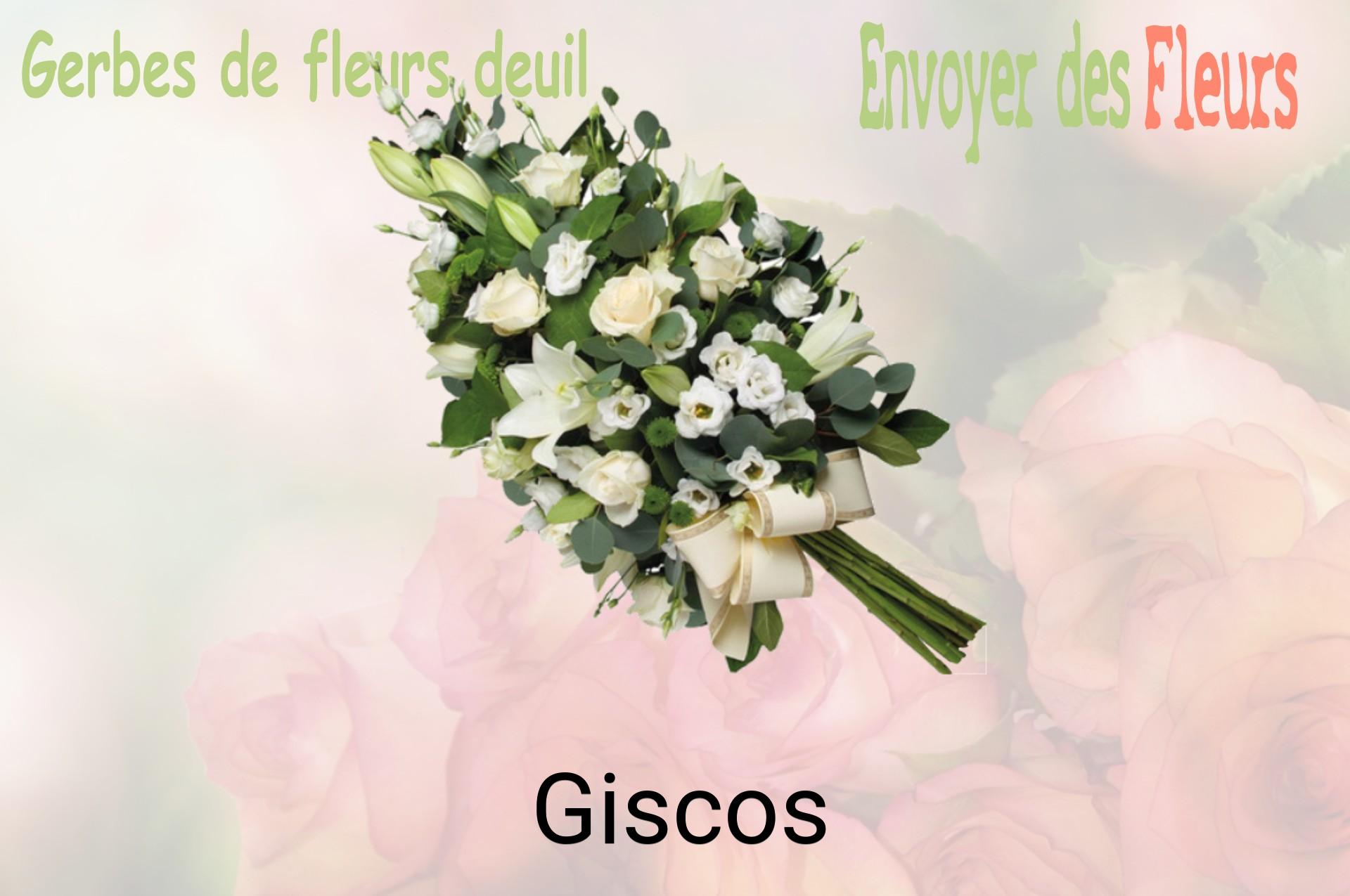 Gerbe de fleurs de deuil livrée à Giscos